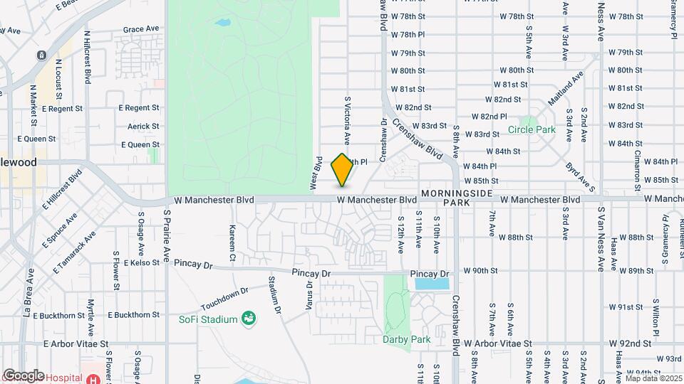 3509-3515 W Manchester Ave Map and Location Details