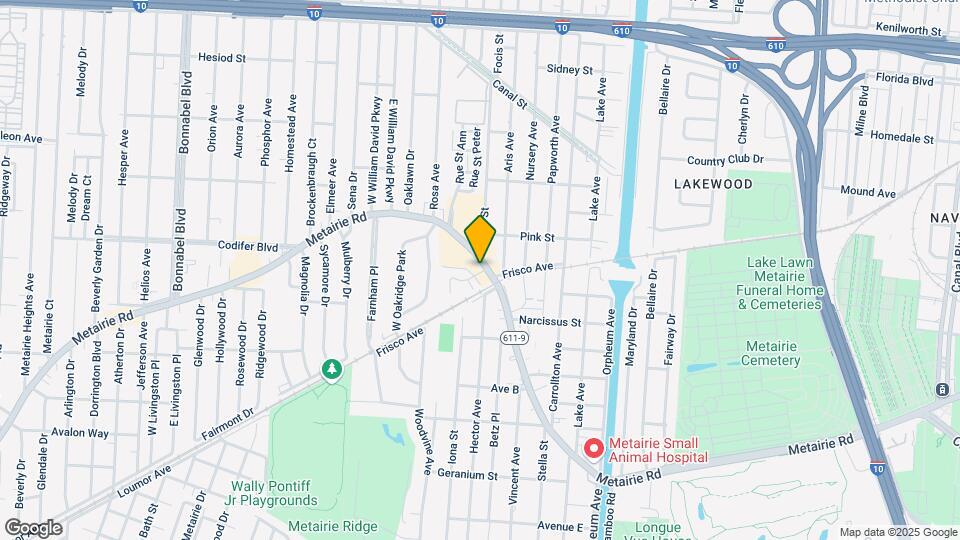 614 Metairie Rd Map and Location Details