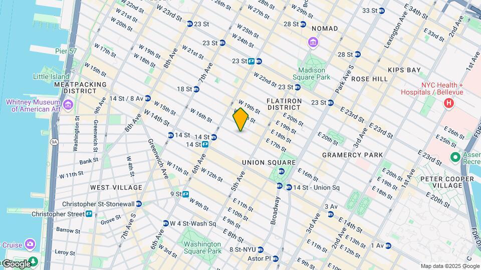19 W 16th St Map and Location Details