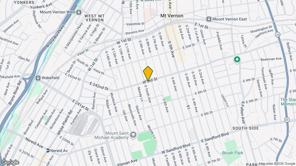 128 W 3rd St Mapa y Detalles de la Ubicación