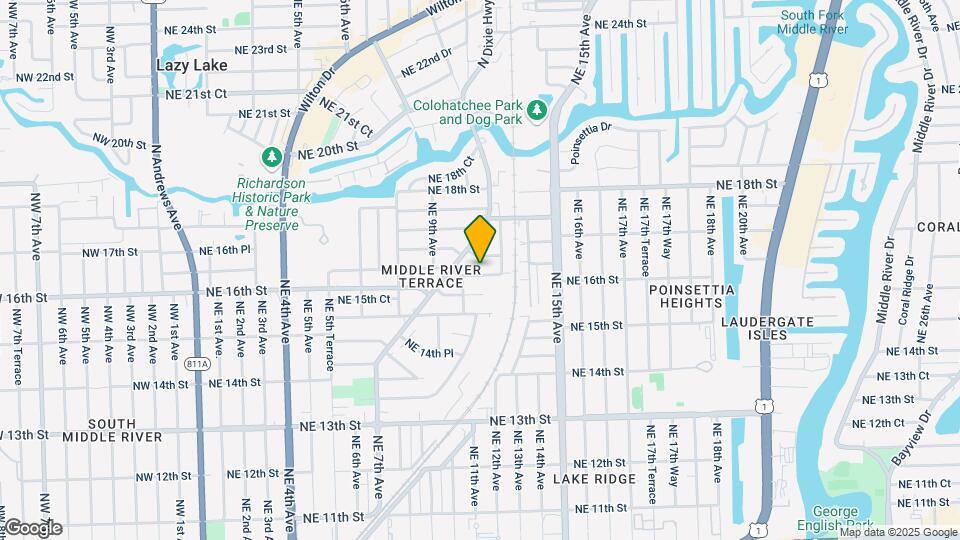 1117 NE 16th Ct Map and Location Details