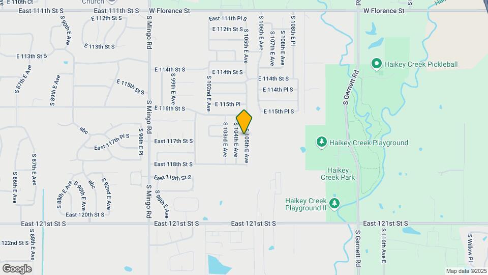 11702 S 105th E Ave Map and Location Details