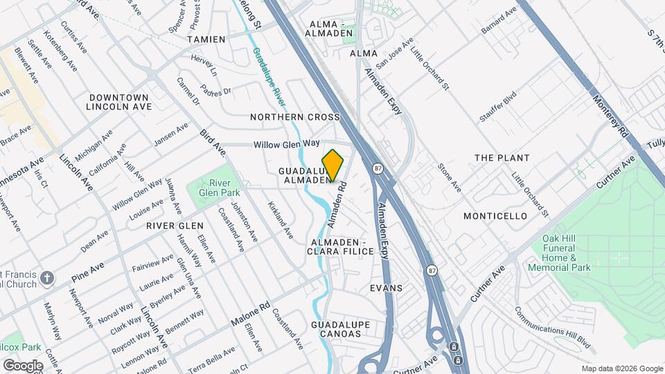 1853 Almaden Rd Map and Location Details