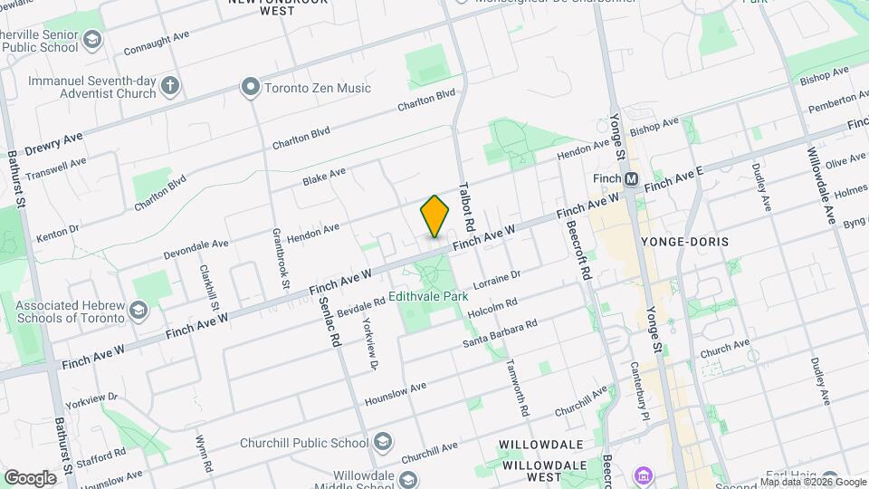 108 Finch Av W Map and Location Details