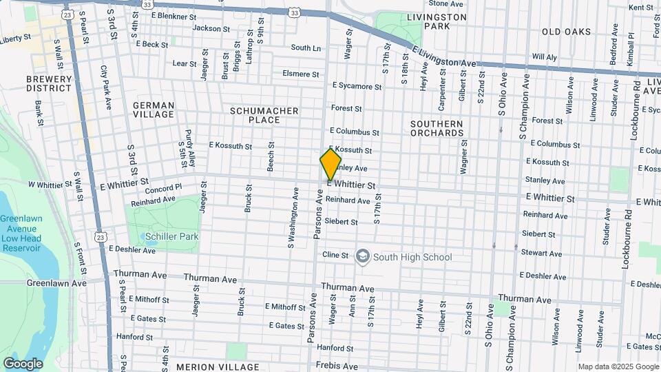 541 E Whittier St Map and Location Details