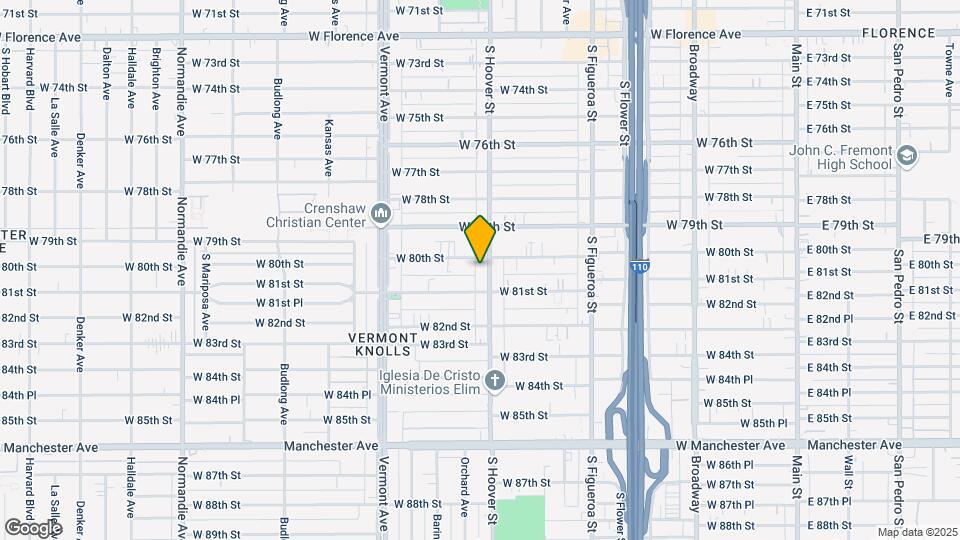 8013 South Hoover Street Map and Location Details