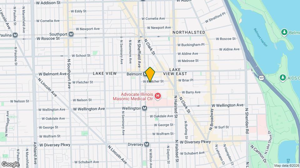 923 W Fletcher St Map and Location Details