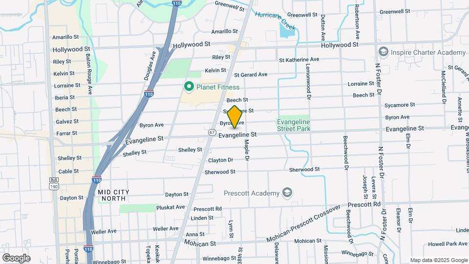 3621 Evangeline St Map and Location Details
