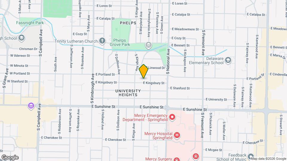 1033 E Kingsbury St Mapa y Detalles de la Ubicación
