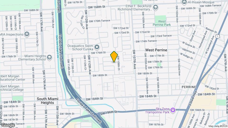 10901 SW 178th Terrace Map and Location Details