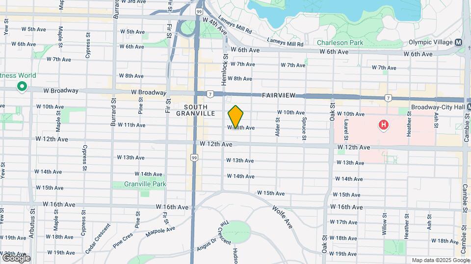 1364 W 11th Ave Map and Location Details