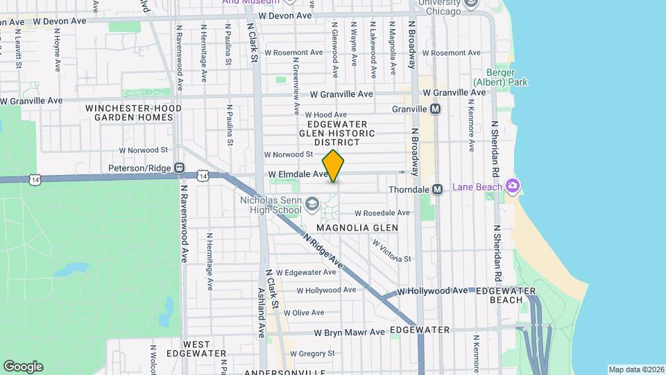 1406 W Thorndale Ave, Unit 1 Map and Location Details