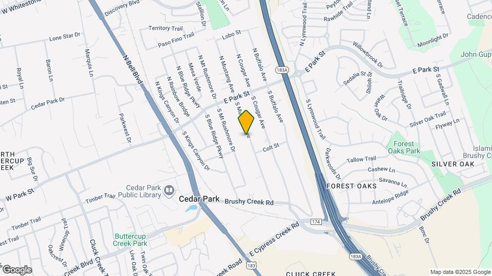 301 S Mustang Ave Map and Location Details