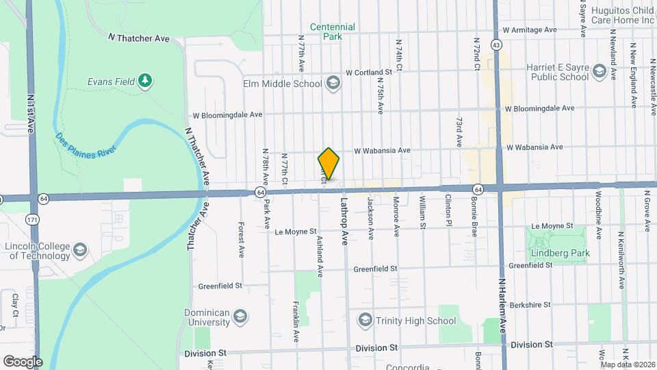 1601 N 76th Ct Map and Location Details