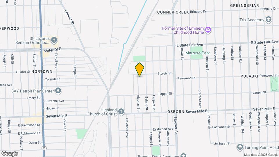 19422 Algonac St Map and Location Details