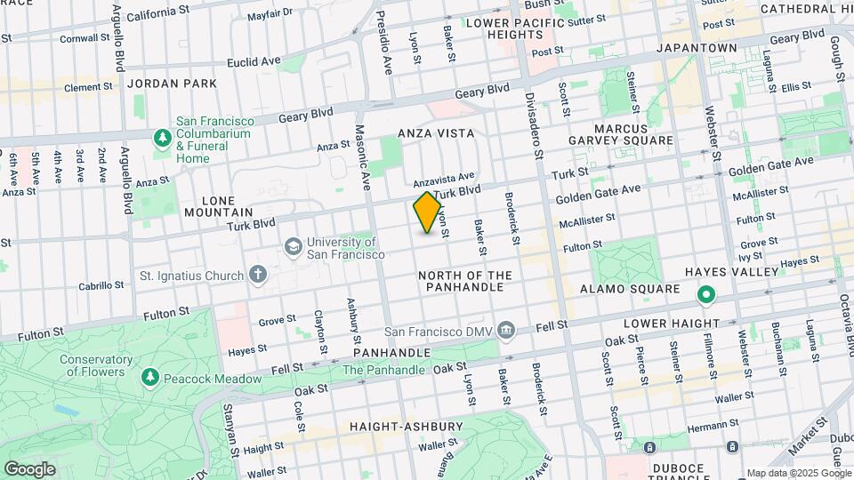 1952 McAllister St-Unit -A Map and Location Details