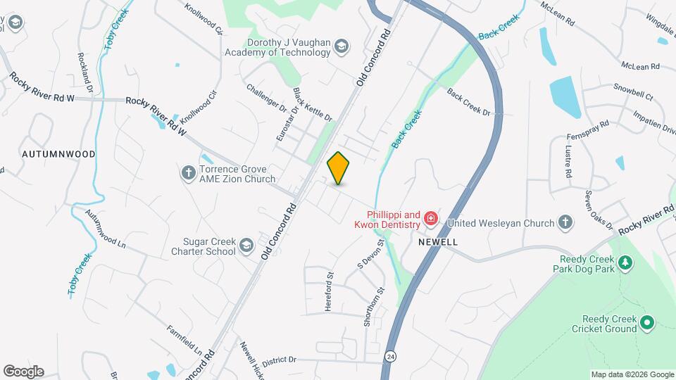 1709 Rocky River Rd Map and Location Details