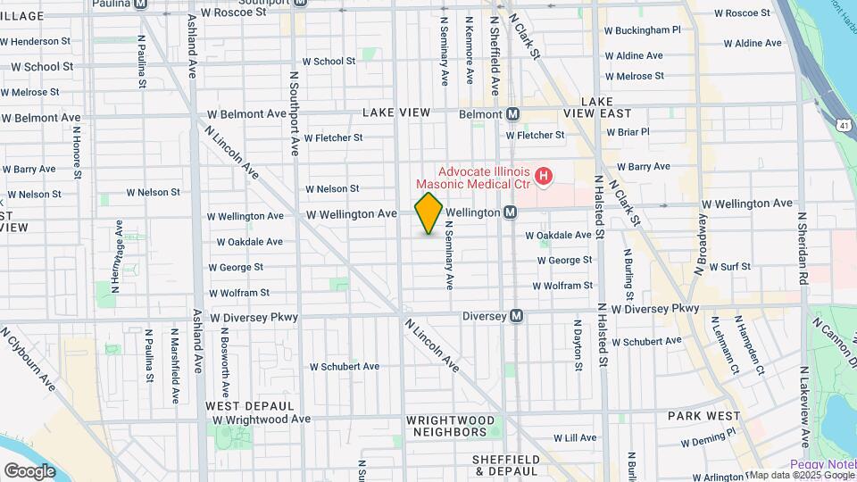 1127 W Oakdale Ave-Unit -Unit 3A Map and Location Details