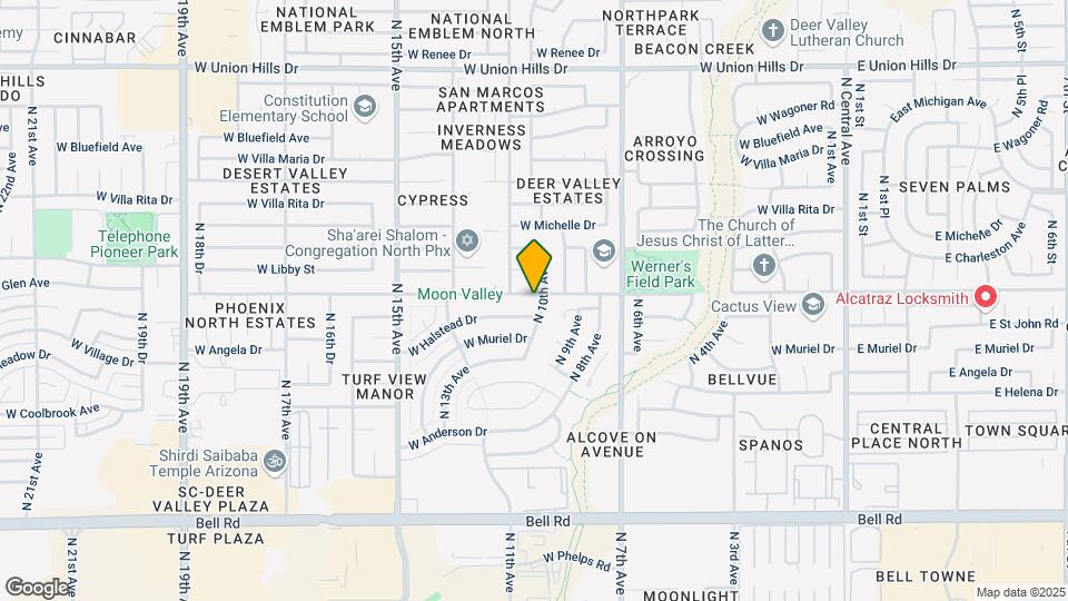 1007 W Grovers Ave Map and Location Details