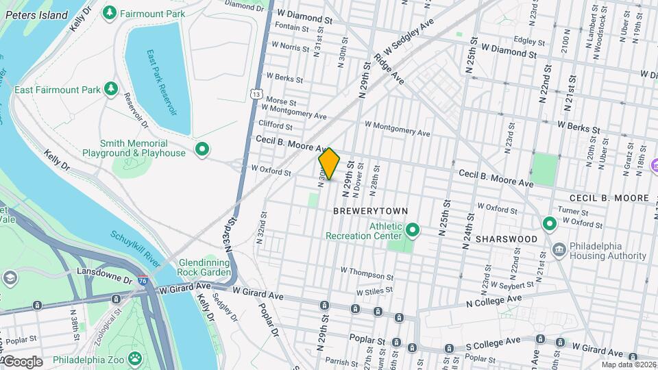 2926 W Oxford St Map and Location Details