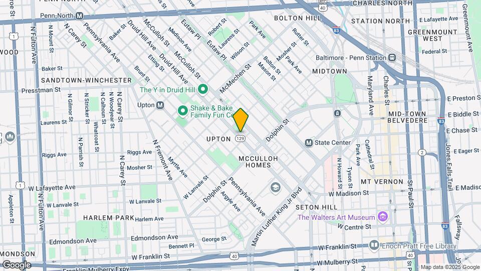 1311 Druid Hill Ave Mapa y Detalles de la Ubicación