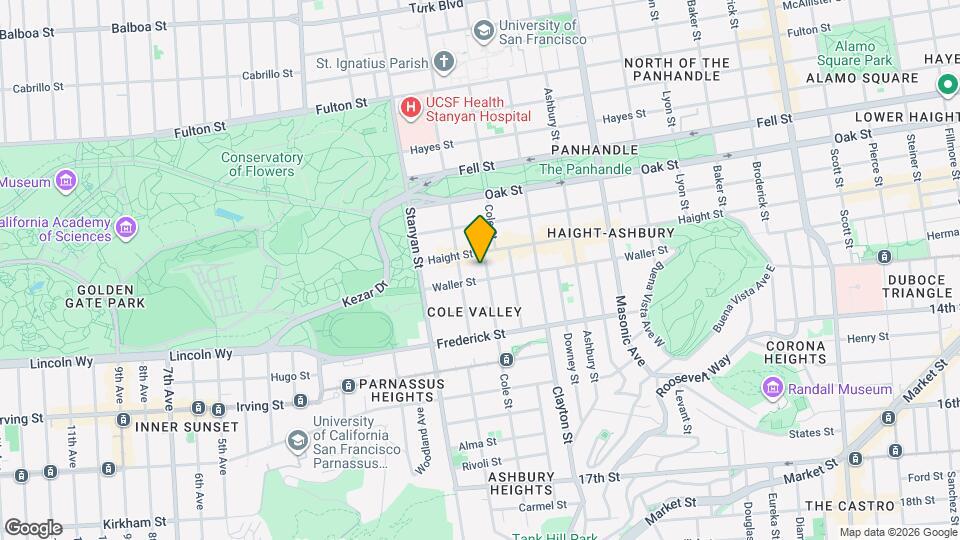 643 Cole St Map and Location Details