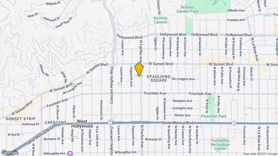 1423-1425 N Fairfax Ave Mapa y Detalles de la Ubicación