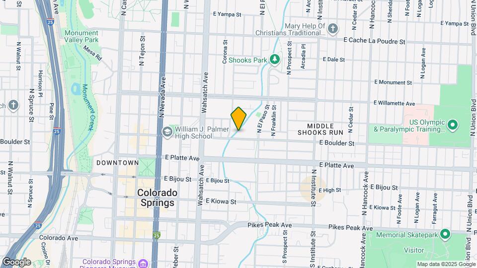614 E Boulder St Map and Location Details