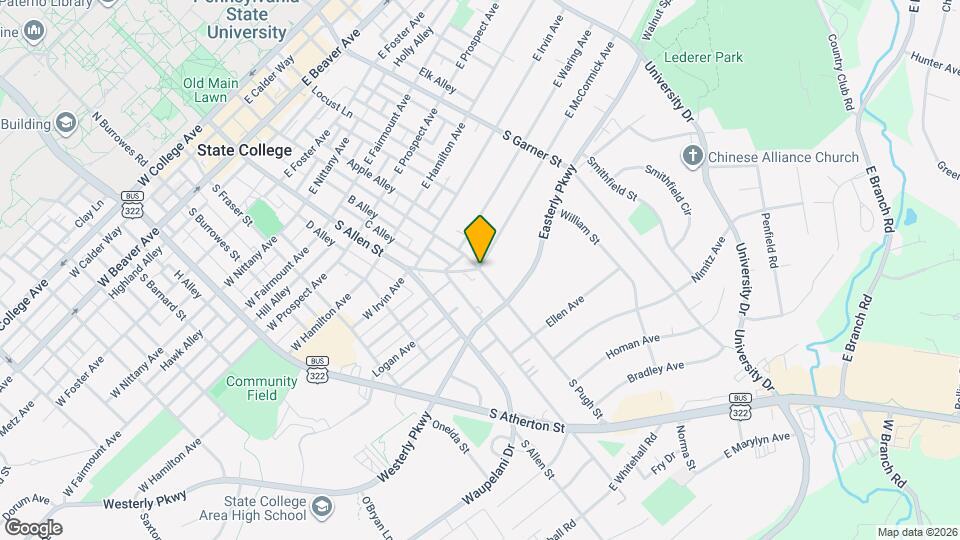 Mt Nittany Apartments Map and Location Details