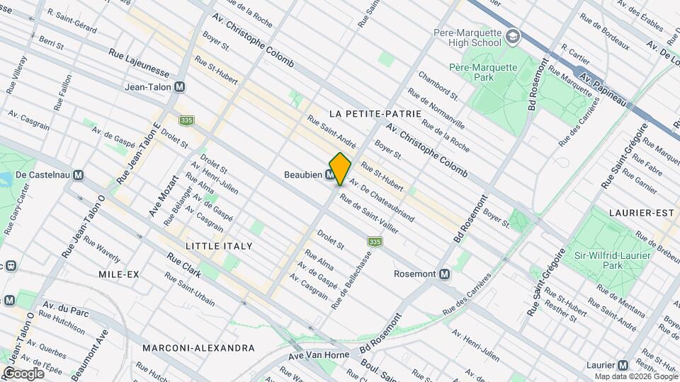 500-502 Beaubien Rue E Map and Location Details
