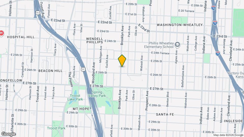 2529 Brooklyn Ave Map and Location Details