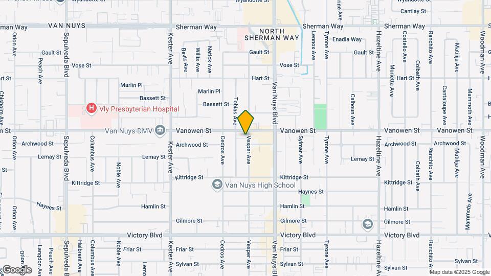 6743 Vesper Ave Map and Location Details