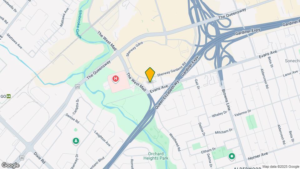 225 Sherway Gardens Rd Map and Location Details