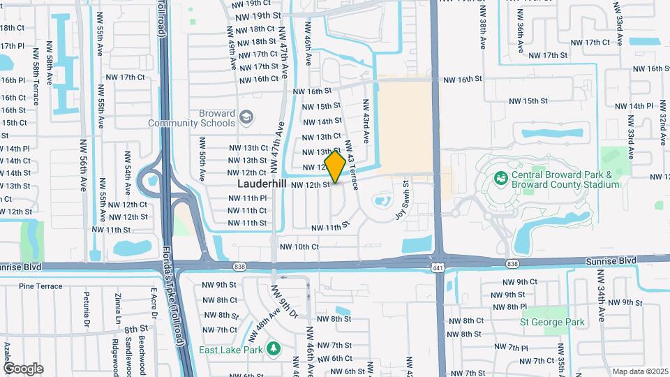 1180 NW 44th Terrace Map and Location Details