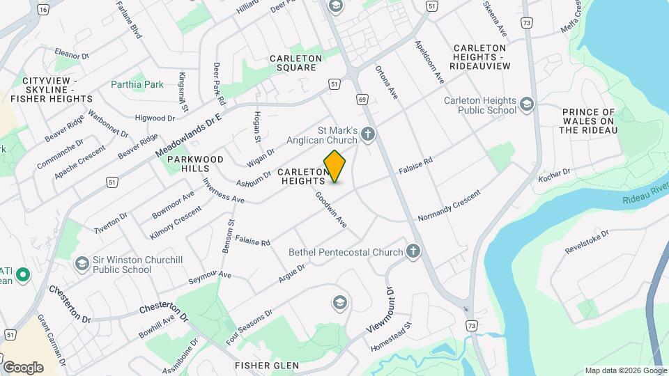 1107 Falaise Rd Map and Location Details