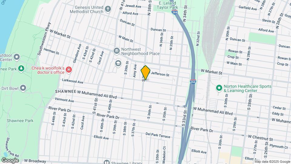 401 S 38th St Map and Location Details