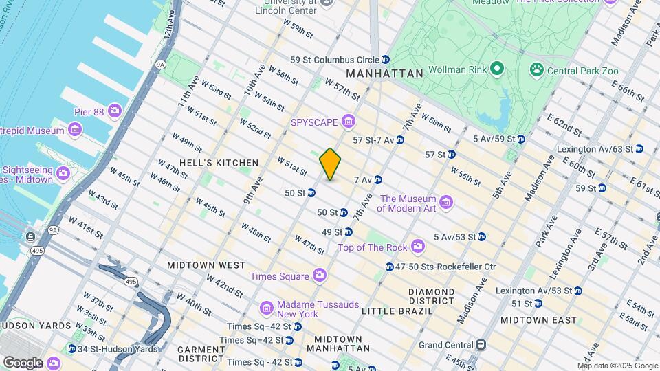 245 W 51st St-Unit -1BR Map and Location Details