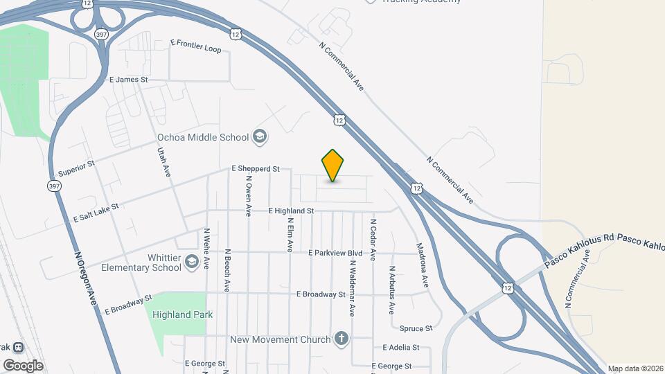 925 N Elm Ave Map and Location Details