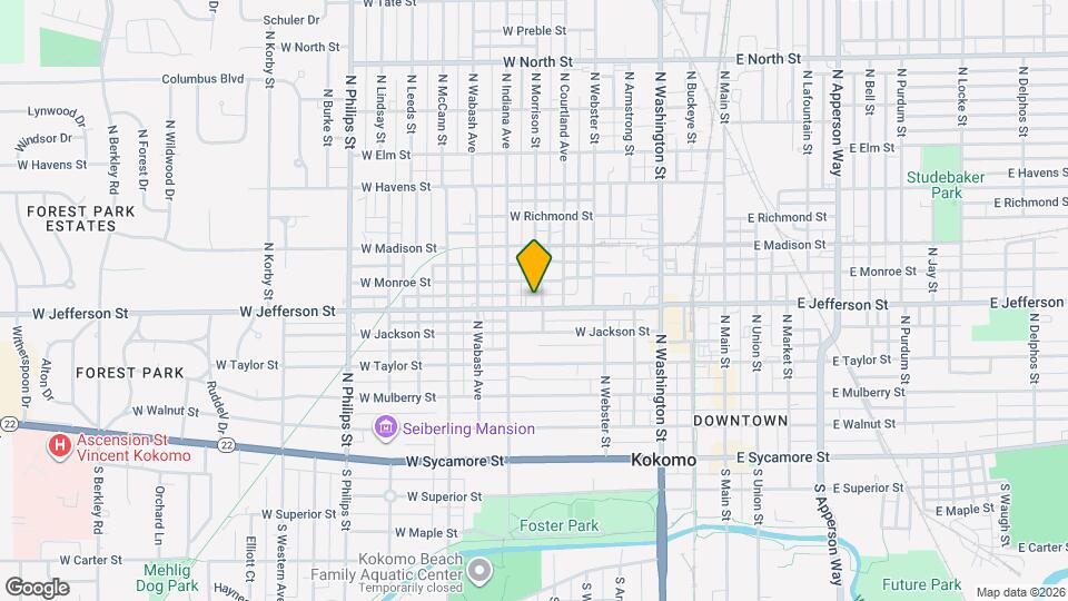 620 W Jefferson St Map and Location Details