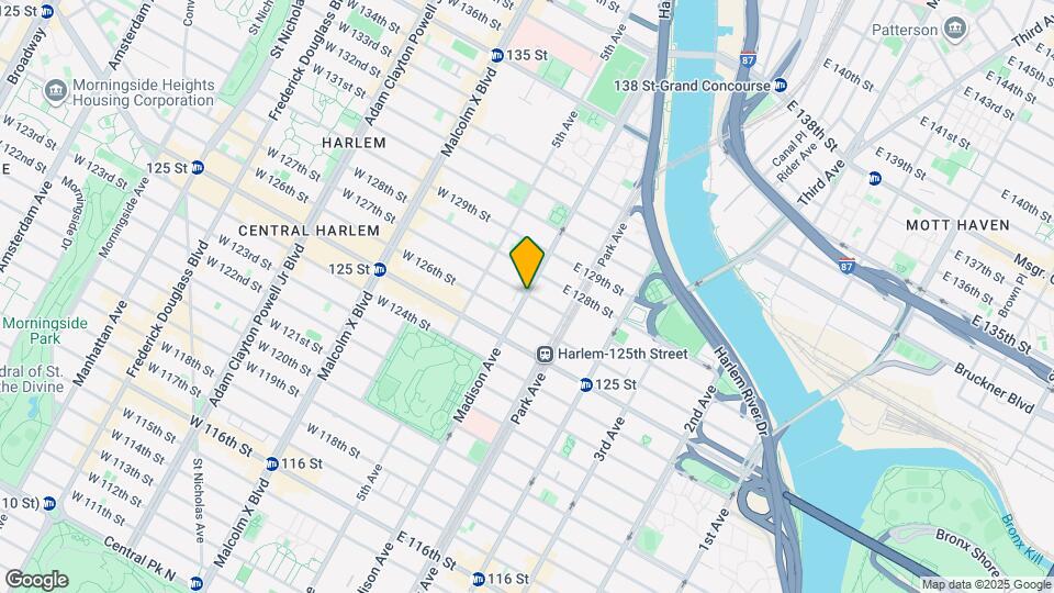 E. 127th St, Madison Ave Mapa y Detalles de la Ubicación