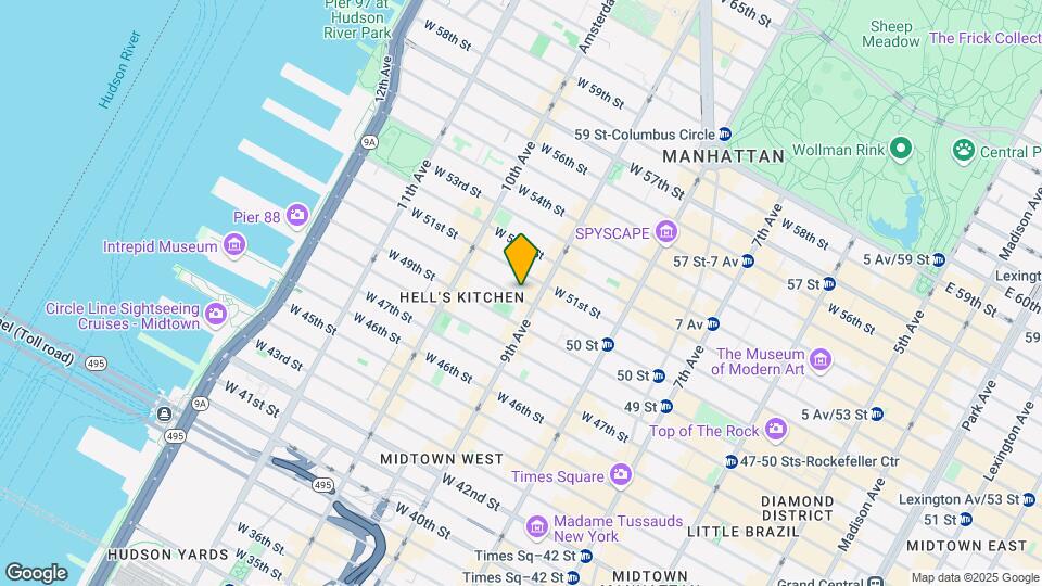 407 West 50th Street Map and Location Details