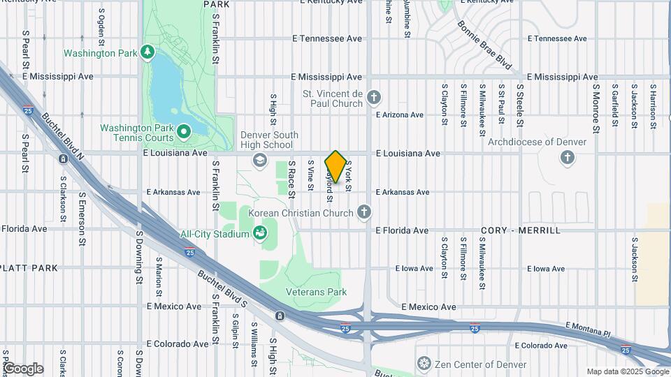 1394 S Gaylord St Mapa y Detalles de la Ubicación