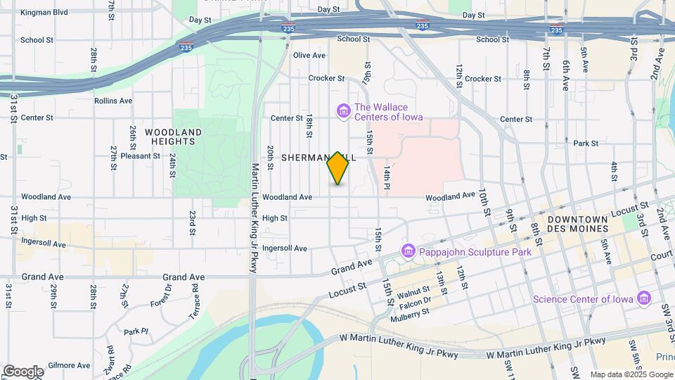 1617 Woodland Ave Map and Location Details