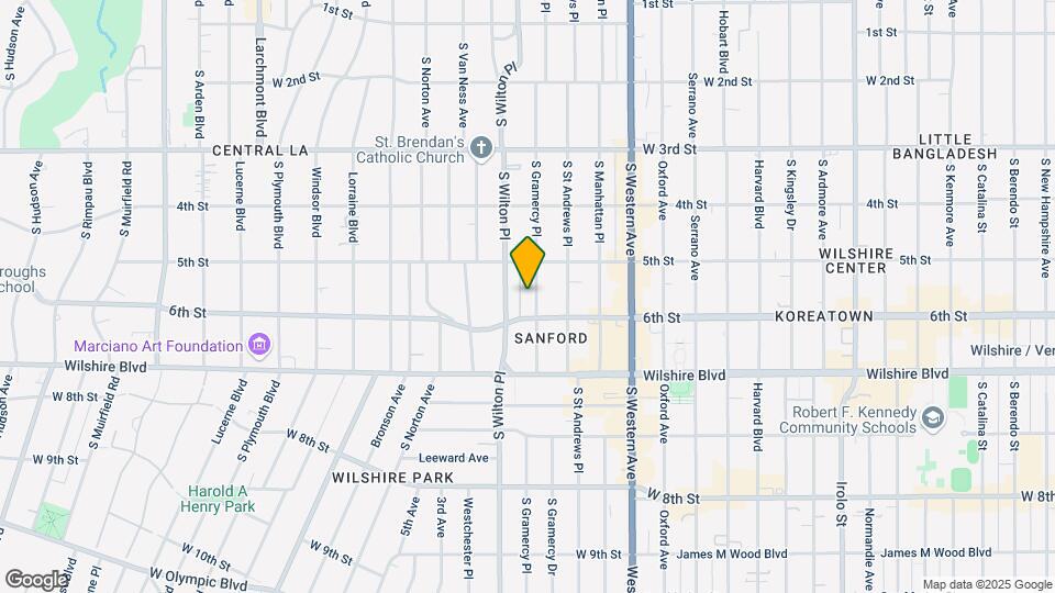 537 S Gramercy Pl Map and Location Details