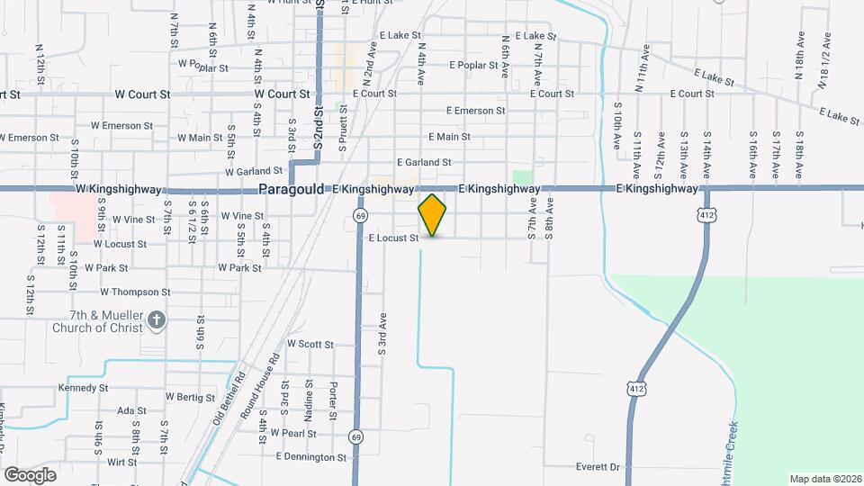 404 E Locust St Map and Location Details