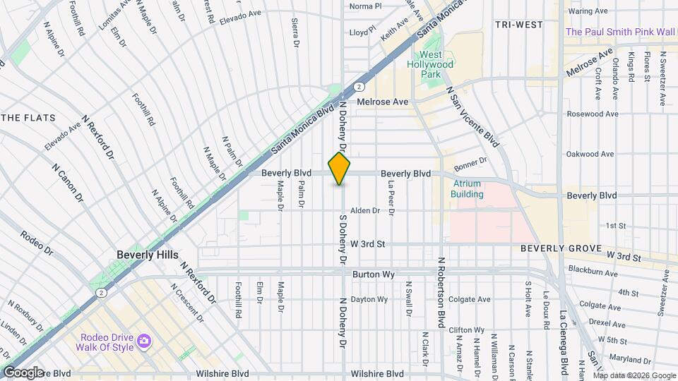 135 N Doheny Dr Map and Location Details