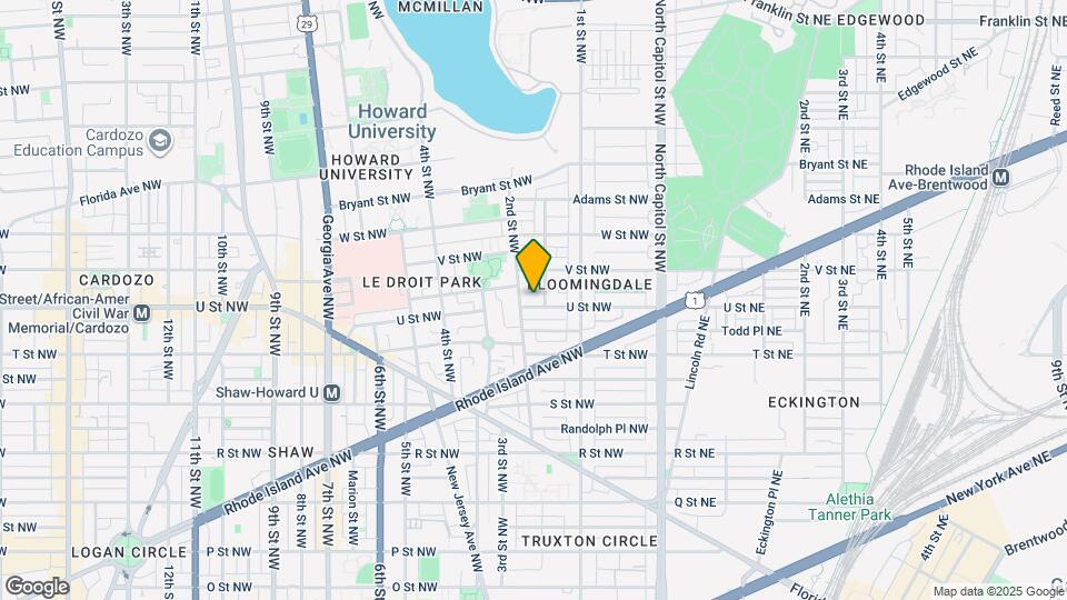 Spacious & sleek LeDroit Park apartment ne Map and Location Details