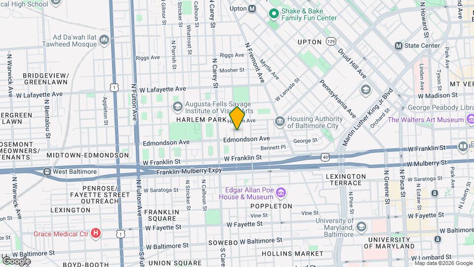 611 N Carrollton Ave Map and Location Details