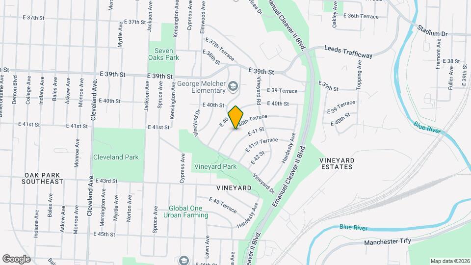 4821 E 40th Terrace Map and Location Details