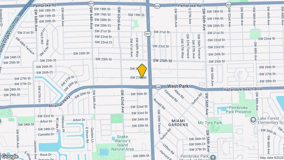 6028 SW 27th St Map and Location Details